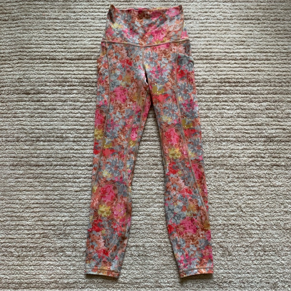 Lululemon Align High Rise Pants with Pockets 25” Floral Print Size 2